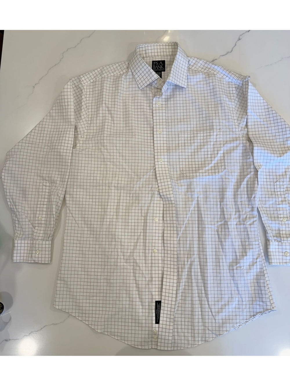 Jos. A. Bank Mens Button Down Dress Shirt Tailored Fit White Size 16-33